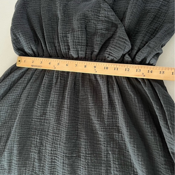 Steve Madden Taryn Cotton Gauze Midi Dress Sleeveless V Neck  Black Large - Picture 11 of 15